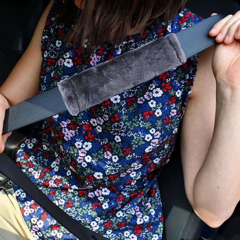MOONET 2 Packs Car Seatbelt Covers Shoulder Pad for More Comfortable Driving, Universal Seat Belt Cover for Handbag Camera Backpack Straps, Soft Faux Sheepskin Wool Seat Belt Cushion (Dark Gray) - Image 5